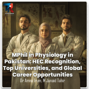 Pakistani MPhil Physiology students conducting experiments in a medical research lab