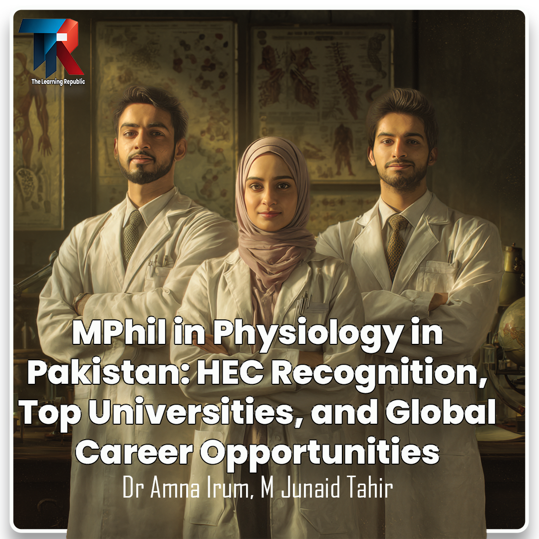 Pakistani MPhil Physiology students conducting experiments in a medical research lab