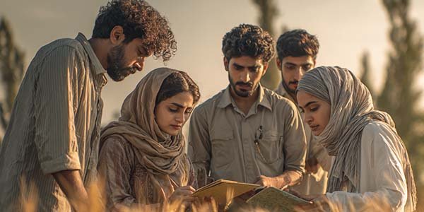 Pakistani university agriculture students conducting fieldwork in wheat cultivation, representing modern education and research opportunities at top-ranking universities in Pakistan such as LUMS